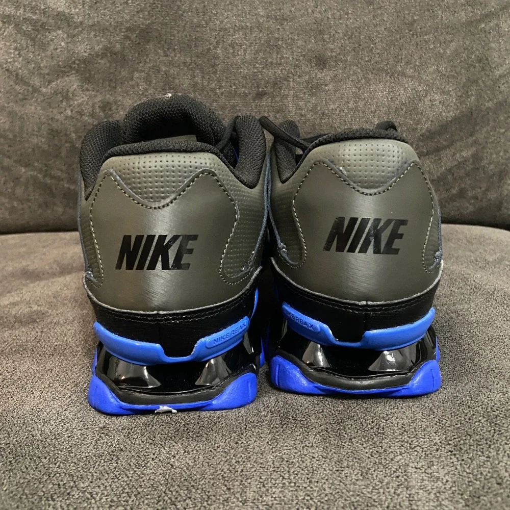 Nike Reax 8 TR Mesh Mens 10 Newsprint Black Racer Blue Training Shoes 621716-012